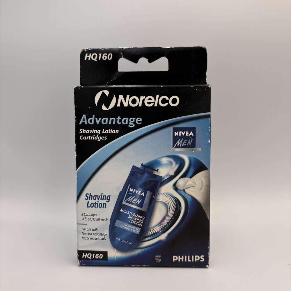 New Norelco Advantage Nivea for Men Shaving Lotion‎ Cartridges HQ160 5 Total